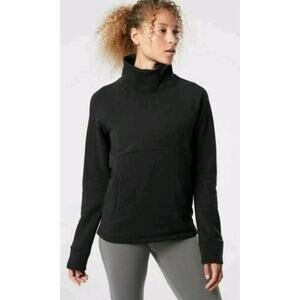 ATHLETA Polartech Funnel Neck Sweatshirt Small Black Workout CYA Small